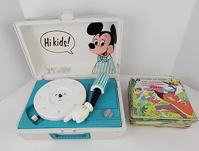 Mickey Mouse Record Player General Electric Lot Of 21 Disney Records Please Read • $67.99