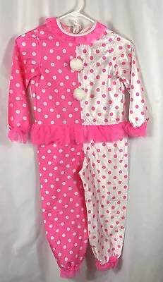 $20 • Buy Vintage Polka Dot Pink White Clown Halloween Costume Shiny Jumpsuit Circus