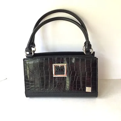 Miche Classic Black Base Bag  With Rolled Handles And Faux Croc Leather Shell  • $75