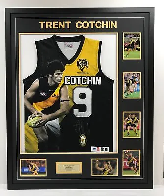 $695 • Buy Trent Cotchin Richmond Tigers Hand Signed Framed Afl Jumper Martin Brownlow 