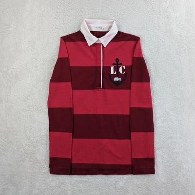 £21.81 • Buy Womens Lacoste Polo Shirt Vintage Short Sleeve Striped Red 100% Cotton Size 36