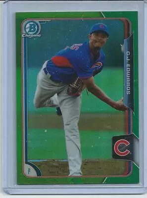 * C.j. Edwards * 2015 Bowman Chrome Draft Green Refractor Rc # 32/99 • $2.95