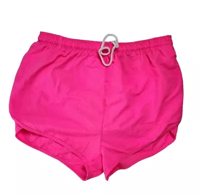 Vintage 1980s Men’s Track Running Shorts SHORT Lined Neon Pink Size M • $33.99