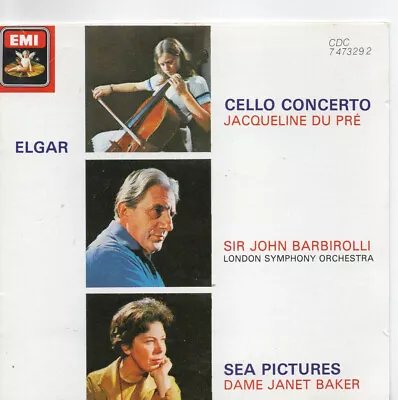 Elgar  CELLO CONCERTO SEA PICTURES  Du Pre Janet Baker Barbirolli  Cd • £2.99