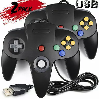 2Pack GAMEPAD For NINTENDO 64 N64 CLASSIC GAMEPAD CONTROLLERS FOR USB TO PC/ MAC • $25.45