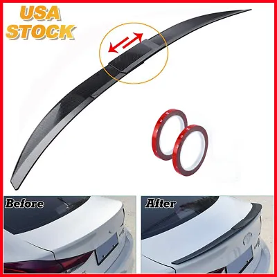 For Car Sedan Adjustable Rear Spoiler Lip Trunk Roof Tail Wing Universal Black • $35.69