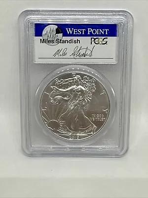 2015 W $1 American Silver Eagle PCGS MS 69 FIRST STRIKE Miles Standish • $26