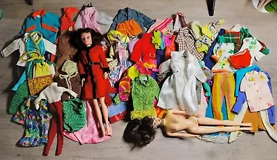 1960's - 1970's Vintage 65PC BARBIE CLOTHING LOT Handmade Clone Dolls Mattel • $200