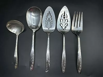 5 PCs WM Rogers IS Silverplate Flatware Lot Hostess Serving Set Rogers Starlight • $23.99