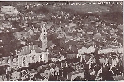 ESSEX - COLCHESTER - View Of Colchester & Town Hall From An Aeroplane - Matt RPP • £1.09