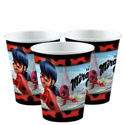 Official MIRACULOUS LADYBUG Party Paper CUPS Birthday Party Tableware 8pk Girls • £6.95