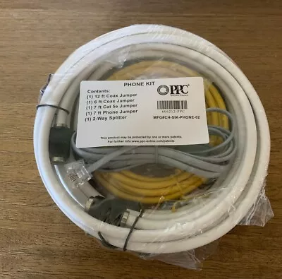 PPC 606212-PPC Phone Kit Coax/CAT 5E/Phone Jumper 2-Way Splitter • $12