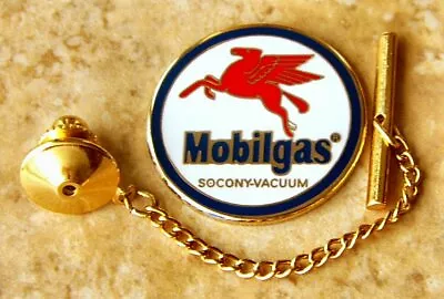 Mobilgas Mobil Gas Tie Tack Pin And Chain Clasp • $14.99