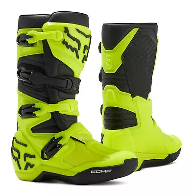 Fox Racing Youth COMP Motocross Boots (Fluorescent Yellow) 30471-130 • $239.95