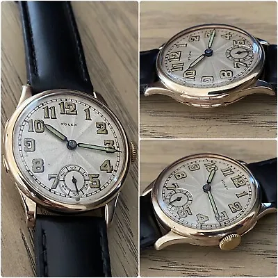 £2000 • Buy Beautiful! Rolex Men's 9ct Gold 1920’s - Guilloche Dial - Mechanical Watch