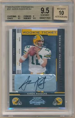 Aaron Rodgers 2005 Playoff Contenders Rc Autograph Packers Auto Bgs 9.5 Gem 10 • $3149