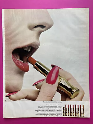 Givenchy Beauty Ad 1965 Makeup Vintage 60s Lip Red Retro Lip • $5.32