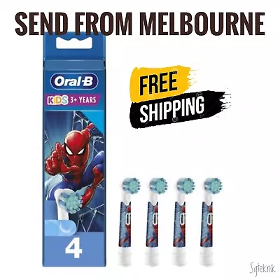 Spiderman Braun Refill Oral B Stages Power Kids Toothbrush 4pack Soft Brush Head • $35.95