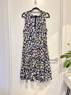 $48 • Buy Gorman Size 14 Navy Leopard Print Midi Dress