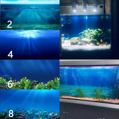 $26.29 • Buy 3D Fish Tank Background HD Seabed Landscape Aquarium Backdrop Sticker Decor Home