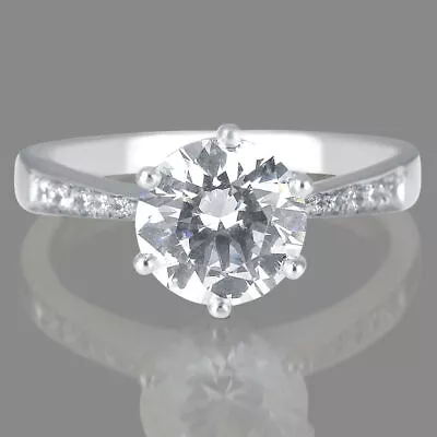 1 3/4 Carat H SI2 Classic Diamond Engagement Ring Round Cut 14K White Gold • $2759.95