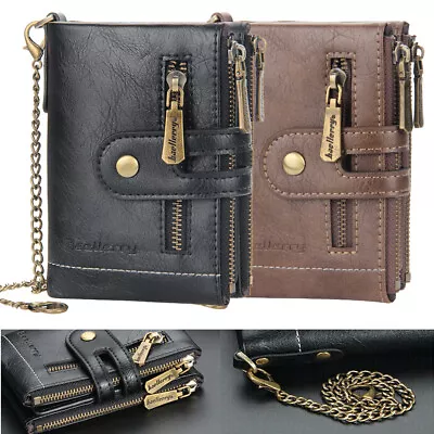 Mens RFID Blocking Leather Wallet Credit Card ID Holder Zipper Purse Waterproof • $5.89