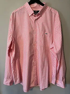 Vineyard Vines Shirt Men's 2XL XXL Pink Check Classic Fit Tucker Shirt Cotton • $21