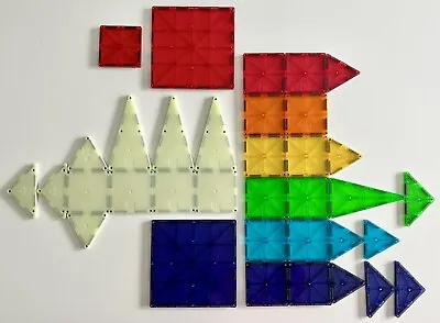 AUTHENTIC LOT OF 35! Magna Tiles 3D Magnetic Building Blocks Rare Glow In Dark • $39.99