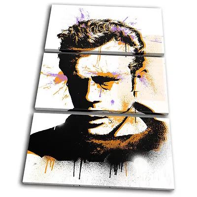 Iconic Celebrities James Dean TREBLE CANVAS WALL ART Picture Print VA • £34.99