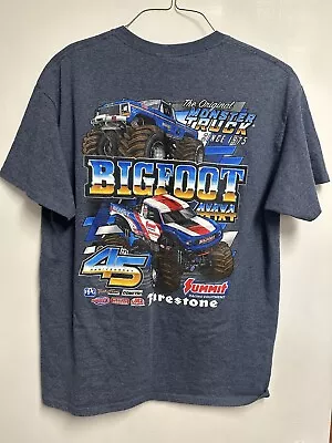 Bigfoot T-Shirt Mens Large Gray Monster Trucks Summit Racing Double Sided • $12.95