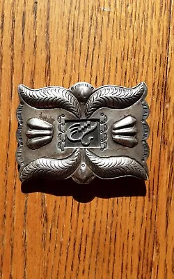 Old Vintage Silver Navajo Belt Buckle.  RARE And Hard To Find! Amazing Pantina! • $350