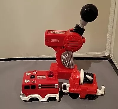 GEOTRAX FIRE TRUCK RAPID RESCUE SQUAD REMOTE CONTROL TRAIN W Pump Car W Sound • $29.95