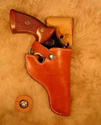 Vintage Old School Lined Leather Holster For S&w N Frame 3 1/2  Barrel • $39.95