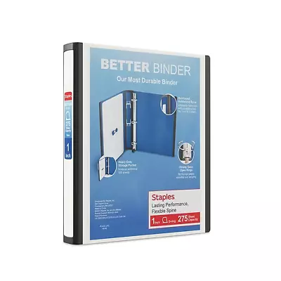 STAPLES 55840 Better 1-Inch D 3-Ring View Binder White • $9