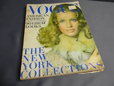 1968 Vogue Magazine September Vtg 60's Fashion Gauzy Dress Jumper Clothing Ads • $45