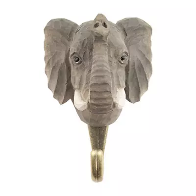 Wildlife Garden  Hook.  Hand Carved  Elephant • £24.50