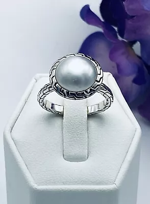 🌷JOHN HARDY STERLING SILVER MABE FRESHWATER PEARL 11.5 Mm RING • $197.99