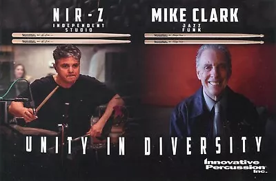 2018 Small Print Ad Of Innovative Percussion Drumsticks W Nir Z & Mike Clark • $9.99