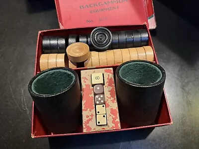 Antique HORN Backgammon No. H58 Complete Game Set - Vintage & Rare • $50