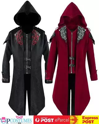 Mens Deluxe Steampunk Vintage Tailcoat Jacket Gothic Victorian Ringmaster Coat • $66.45