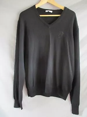 Versace Collection Classic Modern Black Wool Medusa V-neck Sweater XL • $79.99