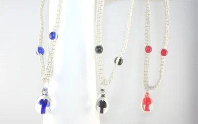 $6.99 • Buy Necklace Choker With Hanging Mushroom Pendant In A Glass Bubble Macrame Art