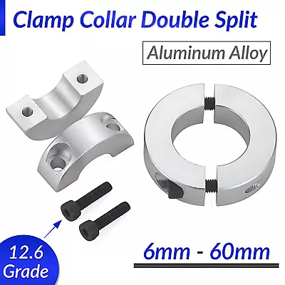 Shaft Collar DOUBLE Split Steel Metric Clamp Collars Aluminum Alloy 6mm-60mm • $14.99