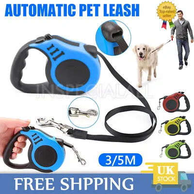 £7.99 • Buy Durable Dog Leash Retractable Nylon Lead Extending Puppy Walking Running Leads