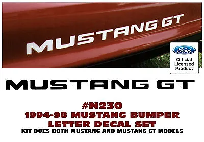 N230 1994 1995 1996 1997 1998 FORD MUSTANG - GT Or LX - REAR BUMPER LETTER DECAL • $27.95