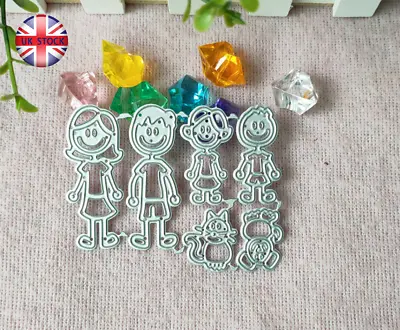 Family And Pet Metal Cutting Stencil For Paper Card Scrapbooking Dies UK Seller • £3.09