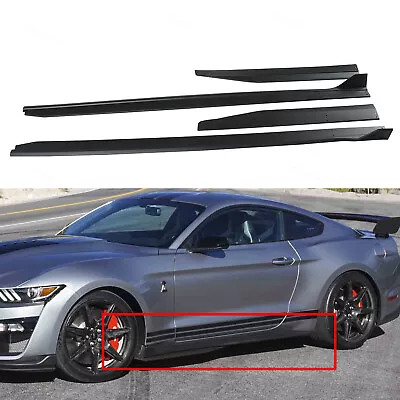 GT500 Style Side Skirt Extension Splitter W/ Winglet For 2015-2022 Ford Mustang • $88