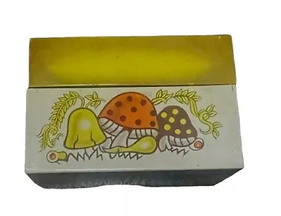 Vintage Merry Mushroom Tin Recipe Box  • $55