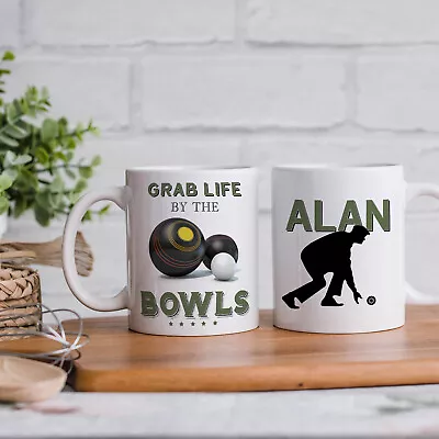 Personalised Bowls Mug Bowling Cup Crown Green Dad Birthday Work Gift HBM03 • £12.95