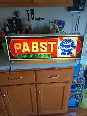 Vintage Pabst Blue Ribbon Beer PBR Lighted Sign Works Advertising 🔥 Original  • $150